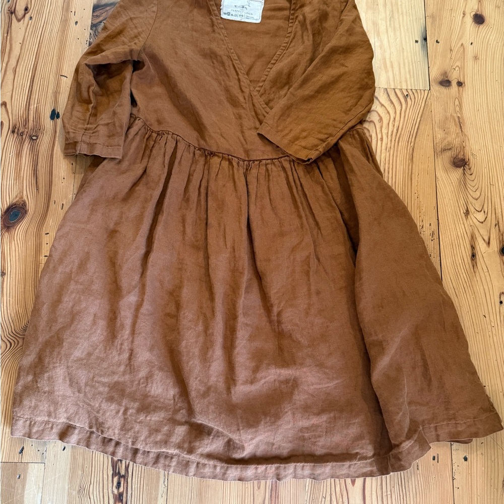 notPERFECTLINEN Emilie dress in Toast